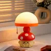 Lámpara de Noche Linda con Forma de Hongo, Lámpara de Hongo de Tres Colores, Lámpara de Mesa para Dormitorio, Lámpara de Mesita de Noche, Lámpara Creativa de Atmósfera para Escritorio