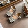 Zapatos de cuero para niñas 2024, nuevos zapatos de princesa para primavera y otoño para niñas, zapatos de bebé estilo Chanel, zapatos de suela suave, zapatos individuales de moda.