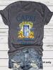 Amazon comercio exterior transfronterizo patrón CAPRI ITALIA nuevo camiseta de moda de manga corta para mujer para mujer en stock al por mayor