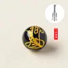 Cuentas de Obsidiana Natural con Significados Auspiciosos, Obsidiana Incrustada y Tallada en Estilo Chino, Accesorios de Joyería Taoísta
