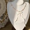 Collar con lazo de cinta estilo ballet de Mianmeng para niña, exquisito sueño, estrella de cinco puntas, dulce collar al por mayor