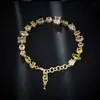 Nuevo Anillo Pulsera con Incrustaciones de Circonita Piedra Preciosa Color Dopamina, Anillo Pulsera Deslizante de Lujo Ligero Versátil de Nicho