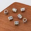 Nuevos accesorios de plata S925, cuentas espaciadoras vintage de plata tailandesa, cuentas de barril con agujero grande, pulsera de accesorios al por mayor
