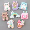 Materiales para Decoraciones de Fundas de Teléfono de Resina de Pegamento Cremoso para Bricolaje: Oso de Queso, Conejito Lindo, Dijes de Animales para Zapatos Crocs