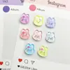 Botones de Conejo Impresos de Dos Ojos Estilo Lindo y Fresco Botones de Cabeza de Conejo de Dibujos Animados para Ropa Infantil Suéter Cárdigan Vestido Botones Decorativos