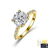 Anillo clásico de plata de ley S925 con moissanita de 3 quilates para mujer, anillo de compromiso de banda retorcida de lujo ligero con cuatro puntas, directo del fabricante