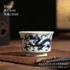 Cuenco con tapa azul y blanca, estilo chino, retro, de cerámica, para el hogar, grande, con forma de herradura, para regalo de mano