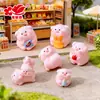 Acessórios de Resina de Porquinho Rosa Fofo e Ganancioso, Boneca de Lanche Casa de Bonecas Animal DIY Saco Surpresa Enfeites de Mesa para Carro