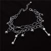 Pulseira de Sino Multicamadas Cruzada Masculina Tendência Hip-Hop Coreano Corrente Tendência ins Didi Punk Joia Cool para Mulheres