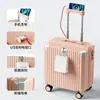 Maleta pequeña de 20 pulgadas para llevar en cabina, pequeña de 18, para viajes cortos, con asa extensible, funda de piel, femenina, nueva 2025, mini, apta para avión