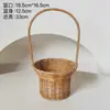 Cesta de Flores de Rattan Sintético Pastoril Nova do Fabricante Artesanal Criativa de Rattan para Arranjo de Flores Tecida de Palha