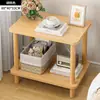 Mesita de noche, Escritorio pequeño de noche, Mesa cuadrada pequeña simple para casa de alquiler, Mesa lateral para sofá, Estante de almacenamiento doméstico simple para dormitorio