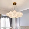 Lámpara de Sala de Estar Moderna Simple de Gama Alta Candelabro de Bola de Burbujas Lámpara de Dormitorio Lámpara Nórdica Lámpara de Planeta de Vidrio Lámpara de Luna