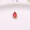 Colgante de cristal en forma de lágrima con pétalo de flor de ciruelo con borde de cobre para pulsera pendientes DIY collar con borla de diamante de color joyería