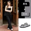 Pantuflas de Verano para Mujer para Exteriores 2026 Nuevo Diseño Elegante para Combinar con Faldas, Sandalias de Media Tira de Playa de Moda Casual con Suela Gruesa