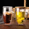 Copo de Vidro Dupla Camada em Formato de Ovo com Alça e Tampa de Bambu, Copo de Café Térmico, Copo para Bebidas Frias, Leite, Suco, Água, Copo de Vidro de Alto Borossilicato