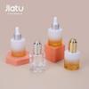 Frasco conta-gotas oval de 30ml frasco de essência fundo grosso frasco de vidro plano bomba conta-gotas frasco de essência solução estoque cosméticos