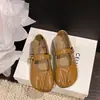Zapatos Planos Retro de Punta Cuadrada 2026 Primavera Nuevo Estilo Planos de Punta Baja Poco Profundos Versátiles de Suela Blanda Cómodos Mocasines
