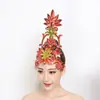 Flor de Cabeza de Xishuangbanna Nuevo Estilo Étnico Performance Étnico Venta al por Mayor Escenario de Danza Clásica Performance de Baile Mujeres Modernas