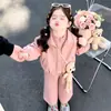 Conjunto de cortavientos de color liso para niñas transfronterizo, estilo primavera y otoño, conjunto casual de tres piezas para niños 2026 nuevo, ropa infantil de moda
