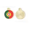 Colgante redondo con bandera de la Copa del Mundo, joyería con goteo de aceite, accesorios, colgante de aleación para collar DIY, accesorio para cadena de teléfono, llavero