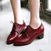 Zapatos de vestir retro con cordones Europa y América 40 Zapatos de vestir Comercio exterior Primavera y Otoño Tacón medio Zapatos Romanos talla grande Puntiagudos Gruesos Zapatos de Mujer 43 Nuevos