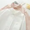 Camisa de manga larga con solapa Peter estilo japonés para mujer, diseño único de alta calidad, camisa básica, moda, venta al por mayor