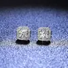 Simulación de transmisión en vivo: pendientes de diamantes Mosan para mujer, pendientes de moissanita de seis garras y circonita de plata esterlina S925