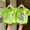 2026 Camisetas de Algodón Puro de Manga Corta para Niñas Kidsren Tallas Mediana y Grande Camisetas de Manga Corta Cuello Redondo Ropa de Verano para Niñas