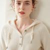 Suéter de cashmere com capuz outono e inverno 2023 novo feminino meia-botoada blusa de base de lã vento suave manga longa casaco quente