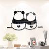 Calcomanías de Pared de Panda de Dibujos Animados Calcomanías de Pared Acrílicas Estéreo 3D Decoración de Arte Creativa para Fondo de Pared de Restaurante Dormitorio Linda y Divertida