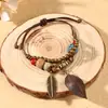 Pulsera de Bellota de Cerámica Tejida a Mano Estilo Bosque Retro Estilo Étnico Literario Pulsera para Mujer
