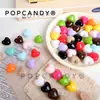 Cuentas Acrílicas de Color Natural en Forma de Corazón con Agujero Recto para Cadenas de Teléfono y Llaveros DIY, Cuentas Sueltas que No se Desvanecen