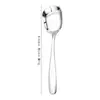 Colher de Aço Inoxidável 304 Colher de Jantar Doméstica Colher de Fundo Plano Espessada Celebridade da Internet Colher de Arroz com Cabo Longo Colher de Sopa Colher de Sobremesa Utensílios de Mesa