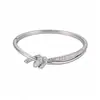 Pulseira com fecho de nó em zircônia, banhada a ouro 18K real, requintada, moderna, versátil, luxo leve, joias femininas de alta qualidade