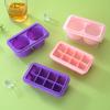 Hielera de Silicona con Caja de Almacenamiento 8 Compartimentos Cuadrada Hielera Presiona Fácil de Desmoldar Molde para Hielo con Tapa Bola de Hielo Redonda de 2 Orificios