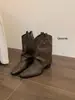 Botines de Tacón Alto Chuyuji de Nicho para Mujer, Nuevos Botines Individuales Primavera y Otoño 2026, Punta Fina, Estilo Occidental Retro de Media Pantorrilla