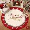 Tapete de Natal Chifres de Veado Sinos Tapete Tapete de Árvore de Natal Vermelha Decoração de Feriado para Sala de Estar Veludo Cristalizado Tapete Antiderrapante