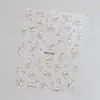 Novos Adesivos de Unha Esmaltados Estilo Chinês com Design de Filigrana, Presilha de Cabelo com Flor Esmaltada, Decoração de Unha Usada na Mão, Flores Pequenas com Borda Dourada