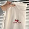 Playera de Algodón Puro para Mujer de Manga Larga Primavera y Otoño Estilo Coreano Blanco Holgada Cuello Redondo Tops de Estudiante Versátil Camiseta Básica Tendencia Ins