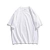 Camiseta Gruesa Holgada de Algodón Puro Hombro Caído Oversize Estilo Chino para Hombre Color Caqui Retro Americano Peso Pesado Manga Corta con Estampado de Logo 260g