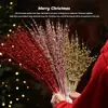 Decoraciones Navideñas 43 cm Bola con Polvo Dorado de 12 Picos Guirnalda para Árbol de Navidad Ramo de Ratán con Lentejuelas y Bayas Artificiales
