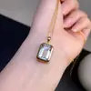 Pingente de Cristal Verde Natural Pedra Lapidada Limpa de Cristal Especificações 10*14mm Prata S925 Montado à Mão