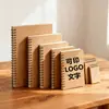 Cadernos Espirais de Papel Kraft em Estoque Atacado, Cadernos Vintage para Estudo e Escritório, Cadernos de Negócios Espessos Personalizados