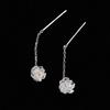 Hermosos aretes explosivos de plata 925 con aguja y flor de rosa blanca, aretes combinables, aretes sencillos y dulces para mujer.