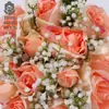 Color champán simulación Rosa Boda novia sosteniendo flores creativas suministros de boda occidentales ramo de boda al por mayor