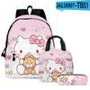 3D Nuevo Producto HelloKitty Dibujos Animados Lindo Sanrio Hello Kitty Mochila Bolsa Escolar Bolsa para Lápices Bolsa de Hombro Juego de Tres Piezas