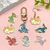 Dibujos Animados Transfronterizos Lindos Animales con Goteo de Aceite Dinosaurio Accesorios de Aleación Colgante DIY Llavero Colgante para Pendientes Amazon