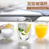 Taza de Café Transparente de Doble Capa Resistente al Calor Personalizada, Taza de Agua Aislada Anti-Escaldaduras, Taza de Leche para el Hogar, Taza para Té de Flores y Jugo