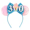 Amazon Diadema de Cumpleaños para Niña Lazo Lentejuelas Diadema Tema Frozen Accesorios para el Cabello de Niños